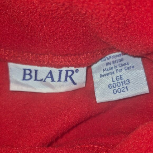 BLAIR red fleece sweater/jacket, turtleneck, in size Large - Picture 12 of 12